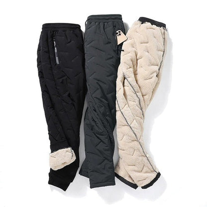 Heren Fleece Broek Dubbele Laag Stijlvol Warm
