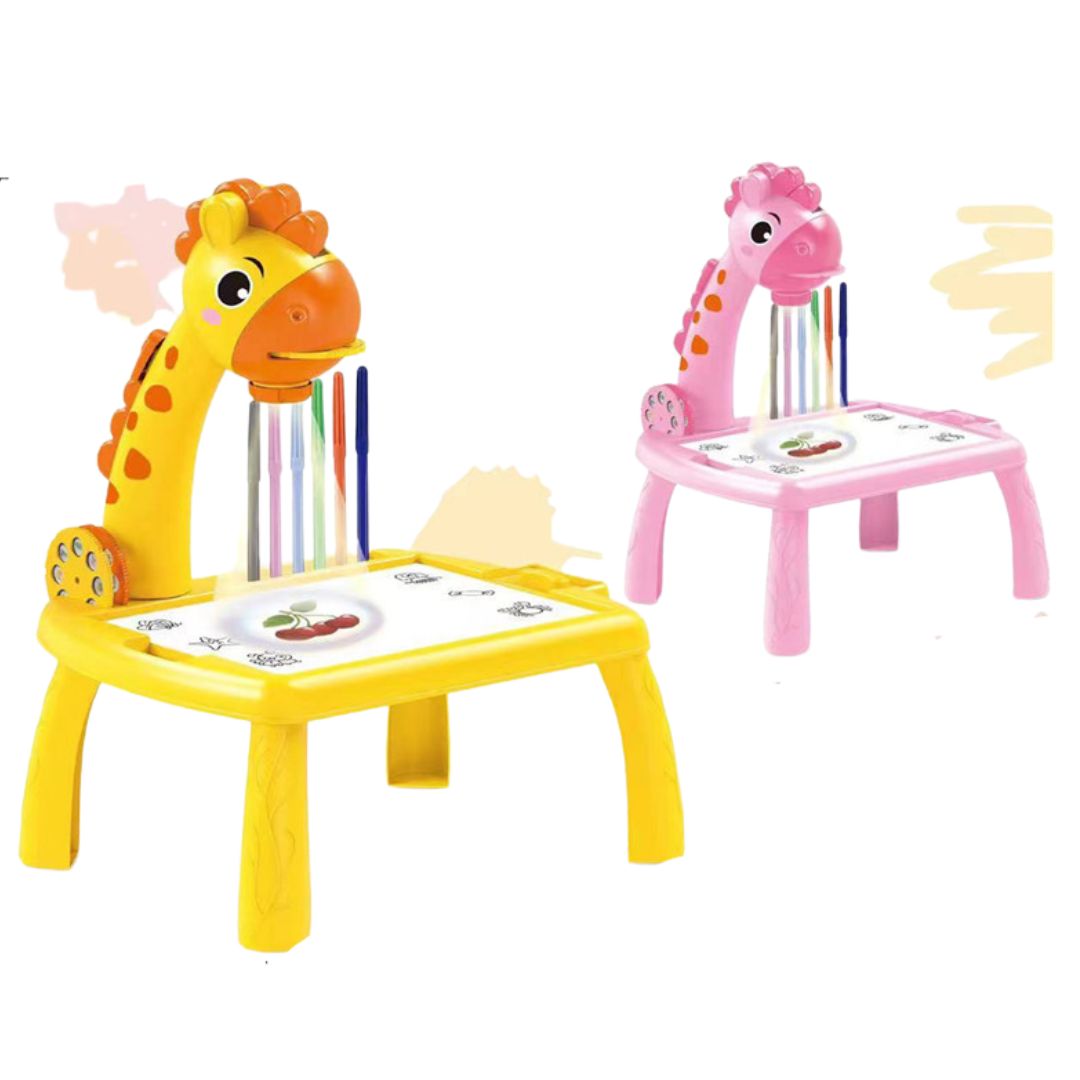 Kleurentekening Tafel met Projector voor Kinderen