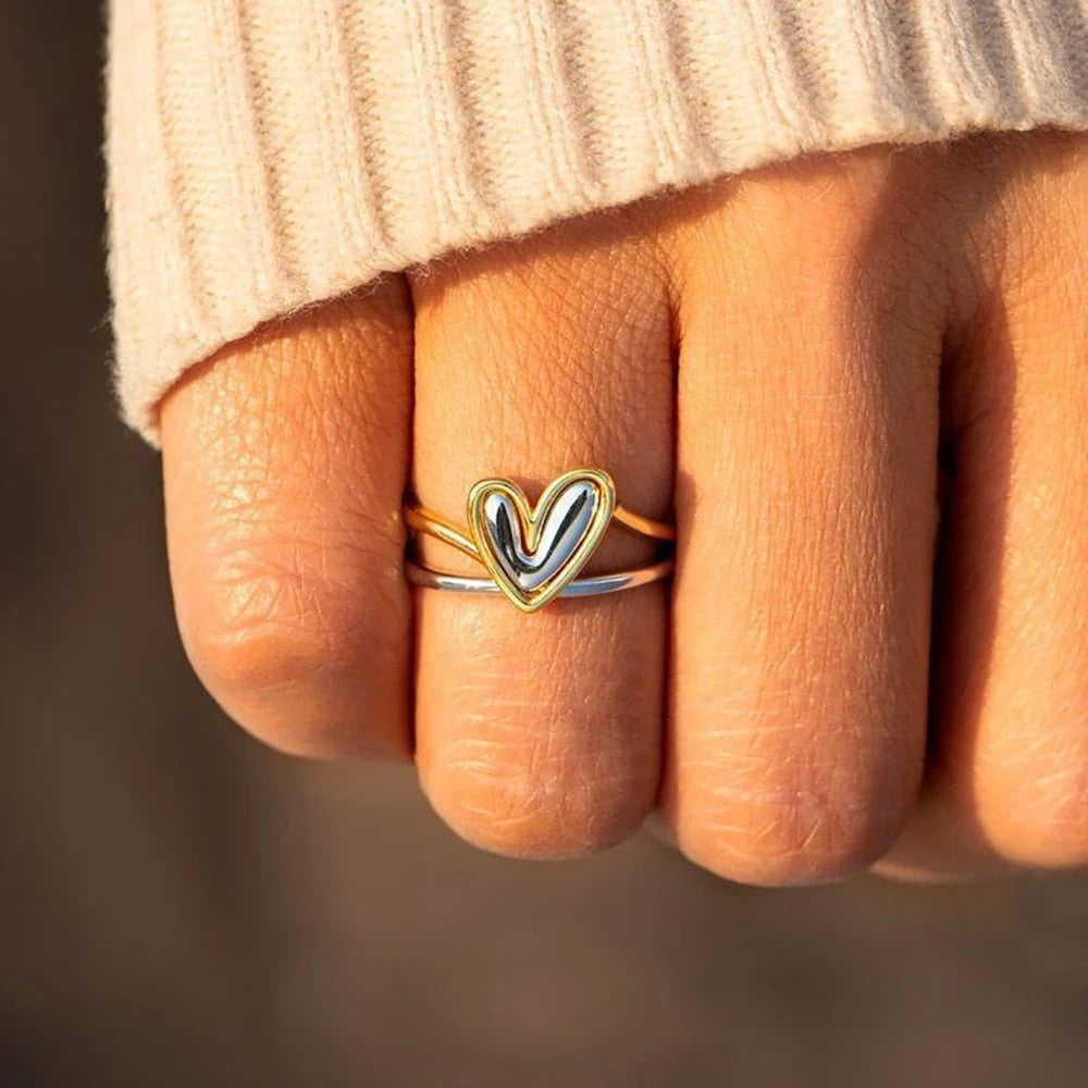 Vrouwelijke Zilveren Selflove Ring met Hart